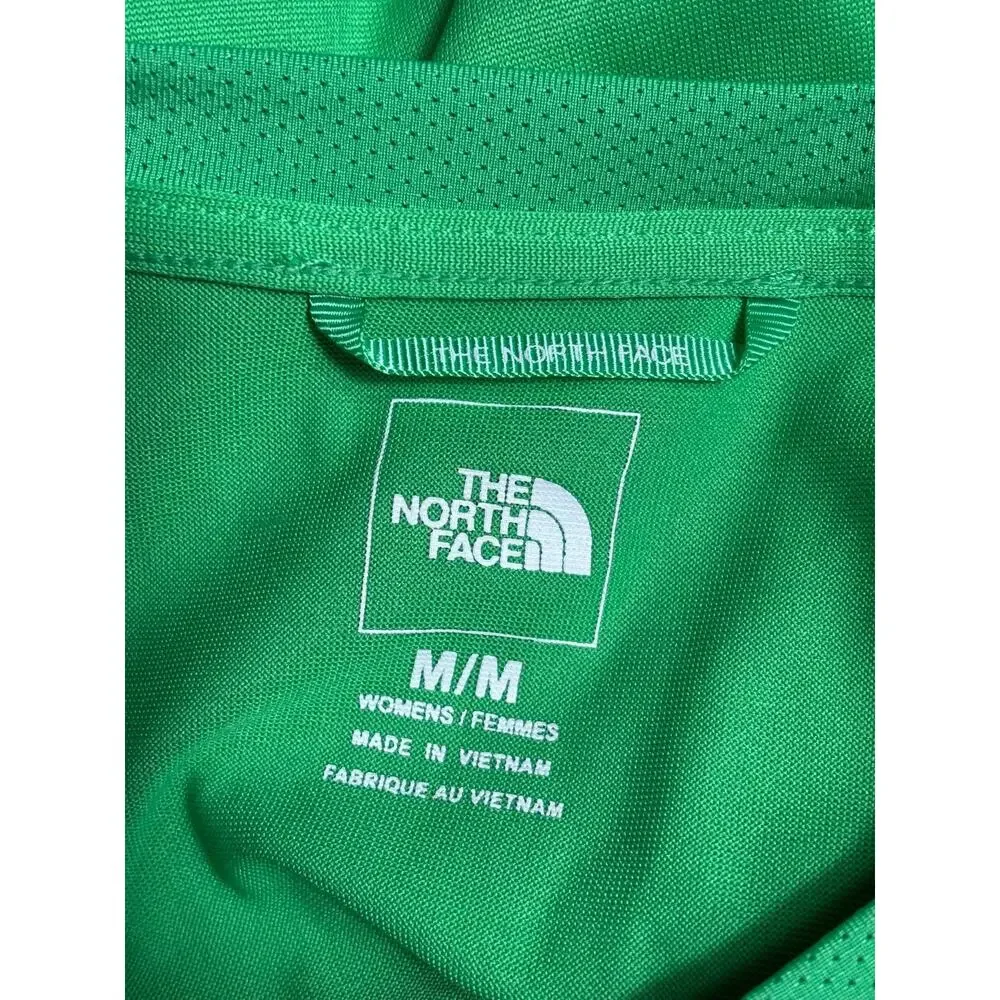 The North Face Cycle Bike Jersey Womens Size M Green 1/4 Zip Short Sleeve Tee